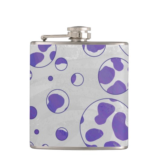 Dalmatische Paarse en witte poka Dot Heupfles (Voorkant)