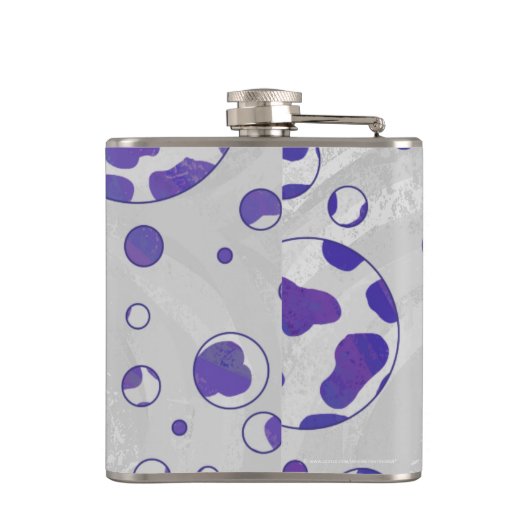 Dalmatische Paarse en witte poka Dot Heupfles (Achterkant)