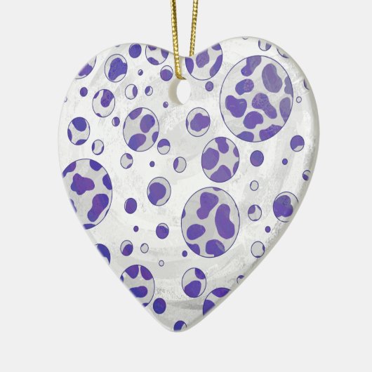 Dalmatische Paarse en witte poka Dot Keramisch Ornament (Links)
