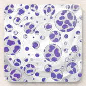 Dalmatische Paarse en witte poka Dot Onderzetter (Voorkant)