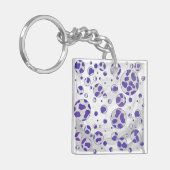 Dalmatische Paarse en witte poka Dot Sleutelhanger (Voorkant Links)