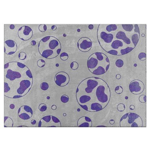 Dalmatische Paarse en witte poka Dot Snijplank (Voorkant)