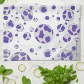 Dalmatische Paarse en witte poka Dot Theedoek (Gevouwen)