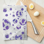 Dalmatische Paarse en witte poka Dot Theedoek (Quarter Fold)