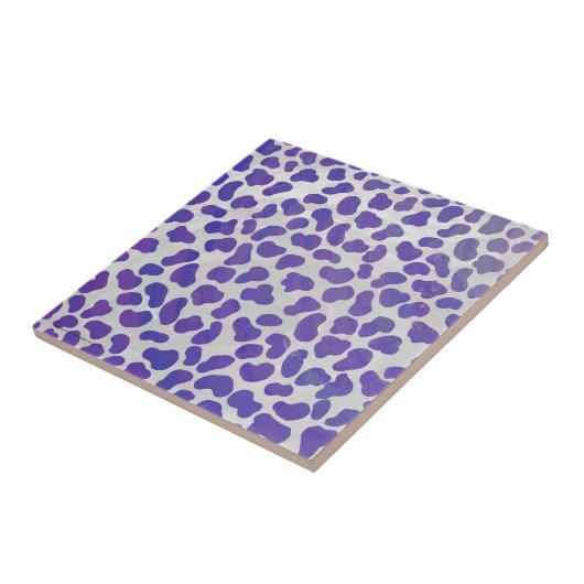 Dalmatische paarse en witte print tegeltje (Zijkant)