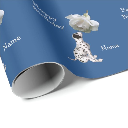 Dalmatische papaver en dierlijk Roos patroon Cadeaupapier (Rol Hoek)