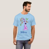 Dalmatische papaver en kleurrijke vlinders geloven t-shirt (Voorkant volledig)