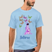Dalmatische papaver en kleurrijke vlinders geloven t-shirt (Voorkant)