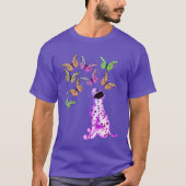 Dalmatische papaver en kleurrijke vlinders t-shirt (Voorkant)