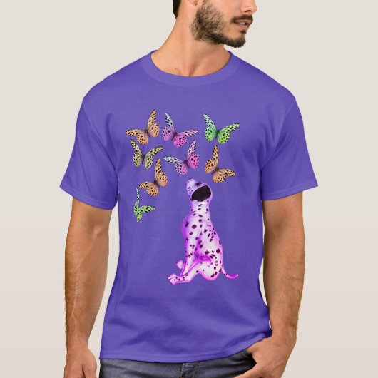 Dalmatische papaver en kleurrijke vlinders t-shirt (Voorkant)