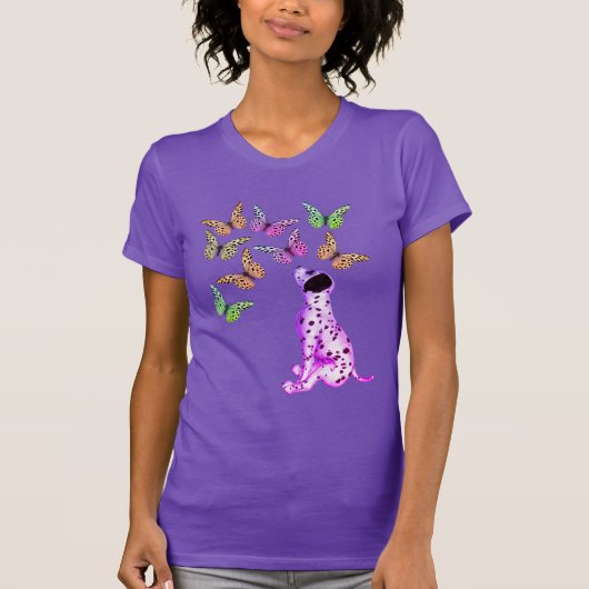 Dalmatische papaver en kleurrijke vlinders t-shirt (Voorkant)