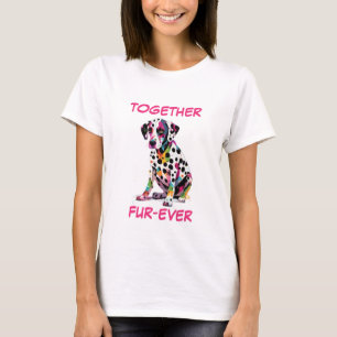 Dalmatische Pastel Kleurrijke Abstracte Hondenkuns T-shirt