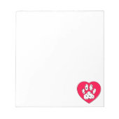Dalmatische Paw-afdrukken in rood hart, op maat Notitieblok (Voorkant)