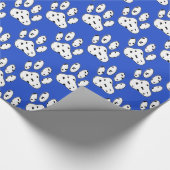 Dalmatische Paw Print Patroon Blauw Cadeaupapier (Hoek)