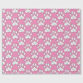 Dalmatische Paw Print Patroon Roze Cadeaupapier (Vlak)