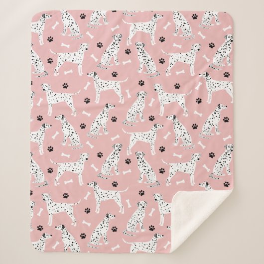 Dalmatische Paws en Botten Sherpa Blanket Deken (Voorkant)