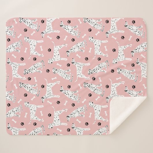 Dalmatische Paws en Botten Sherpa Blanket Sherpa Deken (Voorkant (horizontaal))