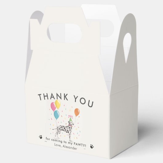 Dalmatische Pawty Puppy Dog Verjaardag Dank u Bedankdoosjes (Geopend)