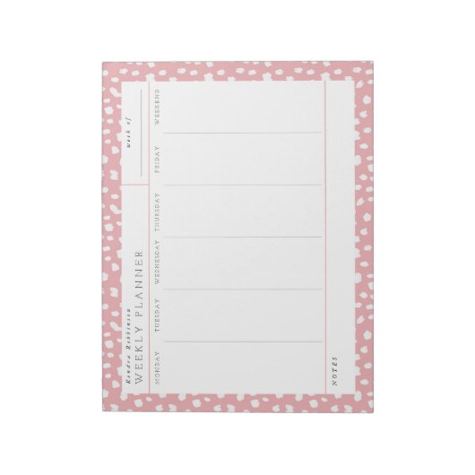 Dalmatische Persuasion Pink Weekly Planner Blocnot Notitieblok (Linkerzijde)