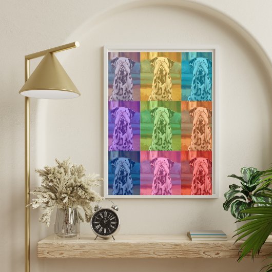 Dalmatische Pop Art Dog Photo Collage Kleurenblok Poster