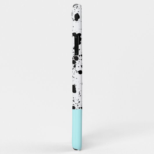 Dalmatische Print met Agua Blue Aangepaste Naam Case-Mate iPhone Case (Achterkant/rechts)