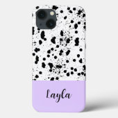 Dalmatische print met Paarse aangepaste naam Case-Mate iPhone Case (Achterkant)