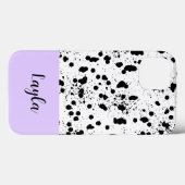Dalmatische print met Paarse aangepaste naam Case-Mate iPhone Case (Achterkant (horizontaal))