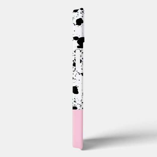 Dalmatische Print met Roze Aangepaste Naam Case-Mate iPhone Case (Achterkant / Rechts)