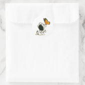 Dalmatische pupil met vlinder ronde sticker (Tas)