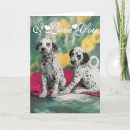Dalmatische Puppies Afbeelding Ik Hou van Jou. Kaart