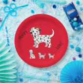 Dalmatische puppies borden op papier. papieren bordje (Feest)