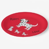 Dalmatische puppies borden op papier. papieren bordje (Gekanteld)