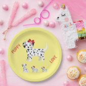 Dalmatische puppies borden op papier. papieren bordje (Feest)
