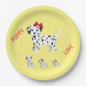 Dalmatische puppies borden op papier. papieren bordje (Voorkant)
