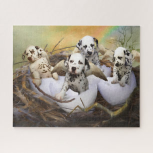 Dalmatische Puppies kunnen waar komen Legpuzzel