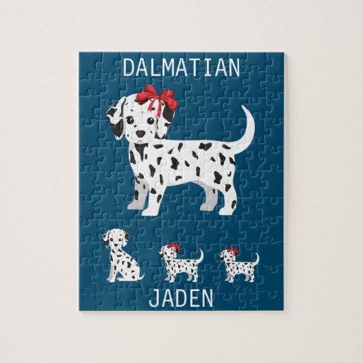 Dalmatische puppies puzzel met een persoonlijke na legpuzzel (Verticaal)