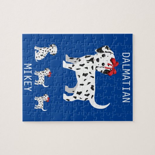 Dalmatische puppies puzzel met een persoonlijke na legpuzzel (Horizontaal)