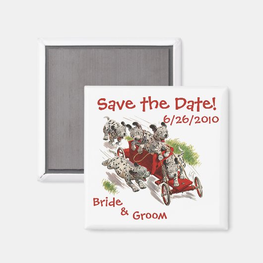 Dalmatische Puppies, sparen de Datum! Magneet (Voorkant / Achterkant)