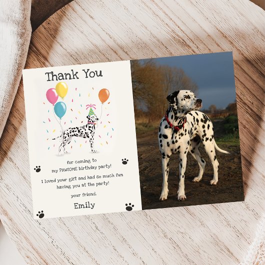 Dalmatische Puppy Dog Verjaardag Dank u Kaart Foto