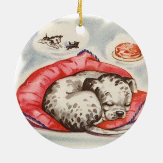  Dalmatische Puppy Dromen Keramisch Ornament (Achterkant)