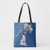 Dalmatische puppy en Roos op maat Tote Bag (Voorkant)