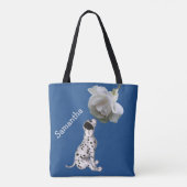 Dalmatische puppy en Roos op maat Tote Bag (Achterkant)