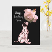 Dalmatische puppy en Roos personaliseren de Kaart  (Gele Bloem)