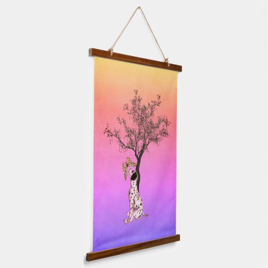 Dalmatische puppy en vlinder hangend wandkleed (Gebogen)