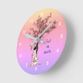 Dalmatische puppy en vlinder op maat ronde klok (Hoek)