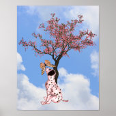 Dalmatische puppy en vlinder poster (Voorkant)