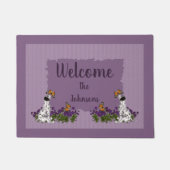 Dalmatische puppy en vlinders gepersonaliseerd deurmat (Voorkant)