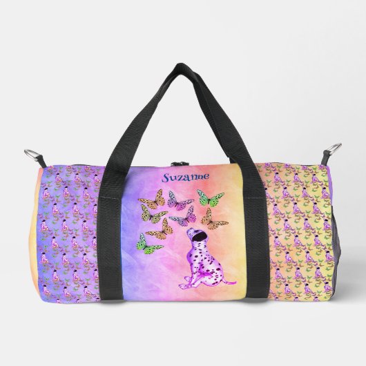 Dalmatische puppy en vlinders gepersonaliseerd plunjezak (Voorkant)