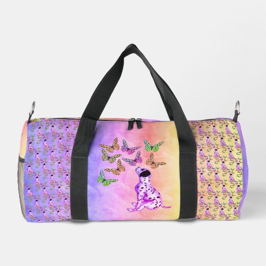 Dalmatische puppy en vlinders gepersonaliseerd plunjezak (Achterkant)