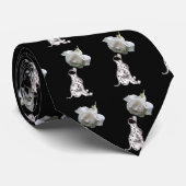 Dalmatische puppy en White Rose Animal Stropdas (Opgerold)